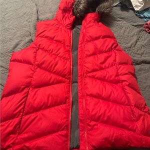 Eddie Bauer red Classic down vest.